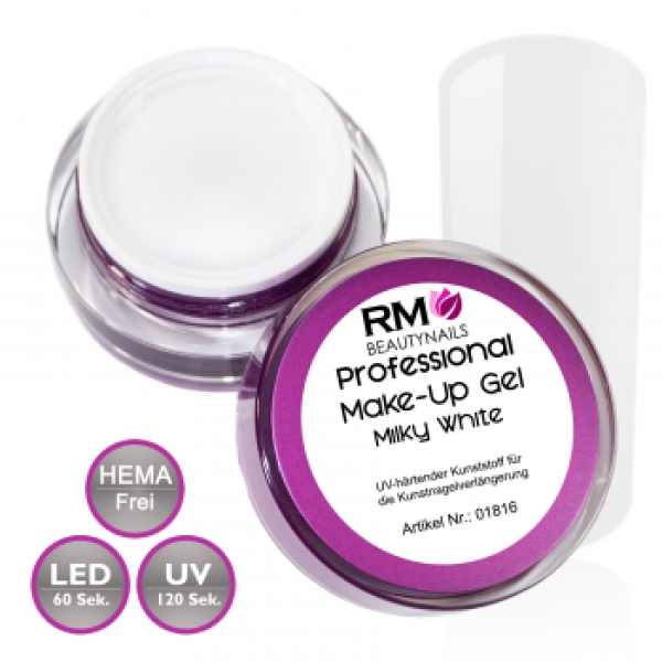 RM Professional Make-Up Builder Gel Milky White HEMA Frei VPA 15ml